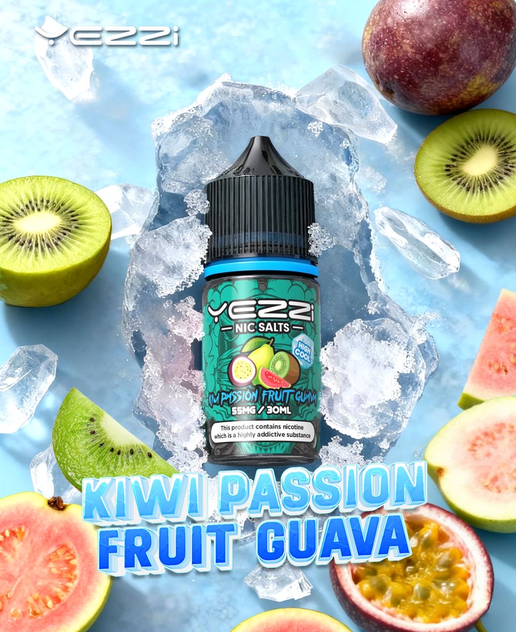 Yezzi  Kiwi Passionfruit Guava  – Ultra Cool Series – 55MG