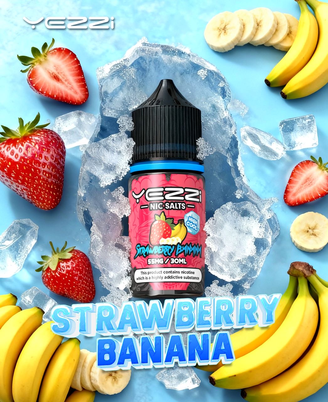 Yezzi Strawberry Banana – Ultra Cool Series – 55MG